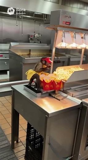 MCDONALD'S SECRETLY HIRING MONKEYS AS EMPLOYEES - CAUGHT ON CAMERA!