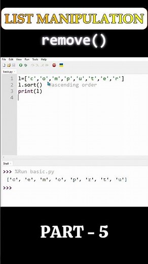 class 11 - list manipulation - part-5 #shorts #new #list #listmanipulation #class11 #cbse #python