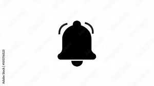 bell icon animation on white background, clicking on bell icon animated, ringing bell icon. Stock Video
