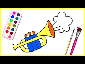 How to draw a trumpet 🎺 Musical instrument