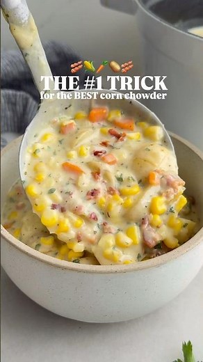 BEST Corn Chowder: Click the link in my bio and then select the photo to get the recipe ❤️