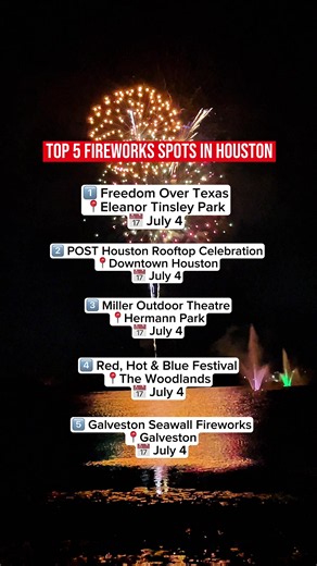 Top 5 Fireworks Shows Near Houston for Fourth of July