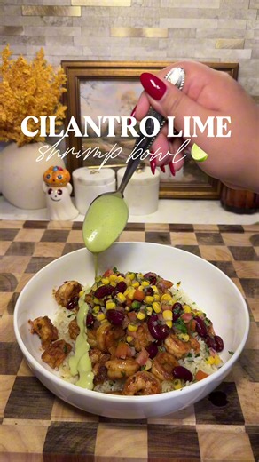 ✨Cilantro Lime Shrimp Bowl 🍋‍🟩✨ This shrimp bowl has been one of my favorites as of late, it’s so delicious and fresh! It’s the perfect weeknight dinner or weekly meal prep! Save this recipe and give it a try!🥰🫶🏻 Recipe is below!👇🏻 Ingredients Shrimp: \t•\t1 lb shrimp, peeled and deveined \t•\t1 tbsp taco seasoning \t•\t1 tsp Creole seasoning \t•\tDrizzle of oil Cilantro Lime Rice: \t•\tCooked white rice \t•\tJuice of 1 lime \t•\tFresh chopped cilantro \t•\tChicken bouillon to taste Corn 