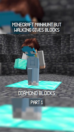 Minecraft Manhunt But Walking Gives Blocks! Part 1 #minecraft #wisp #mcyt #minecraftbut