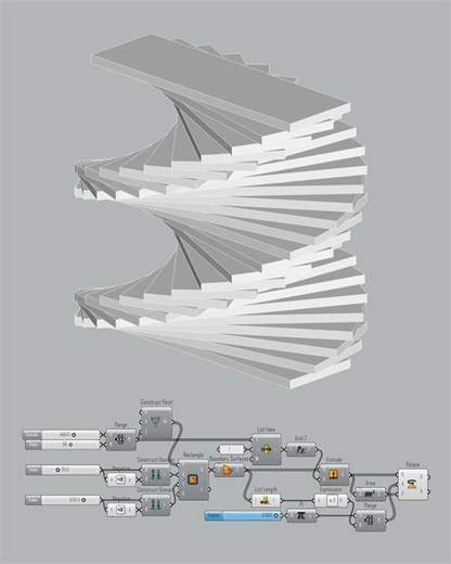 Incrementally Rotated Steps | Rhino Grasshopper