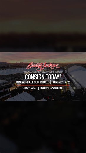 Barrett-Jackson on Instagram: "January 17-25 is around the corner! Secure your spot on the 2026 Scottsdale Auction docket and let your vehicle shine in front of a global audience. Consign today. Click the link in bio to consign today ... #BarrettJackson #BJAC #SD26 #BarrettJacksonScottsdale #January #ScottsdaleAuction #ClassicCars #CollectorCars #NoReserve #Westworld #WestWorldOfScottsdale #BJACScottsdale @WestWorldofScottsdale"