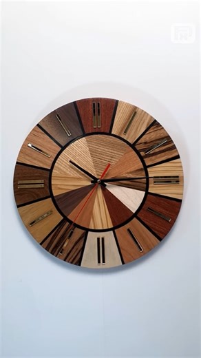 Handcrafted clock with wood and epoxy resin