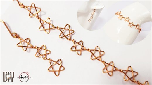 How to make star bracelet | Handmade wire jewelry making at home 1098