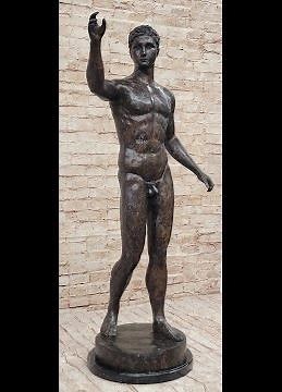 Auguste Rodin Age of Bronze Tribute Statue Sculpture Nude Male Figure 39" x 25" 55904