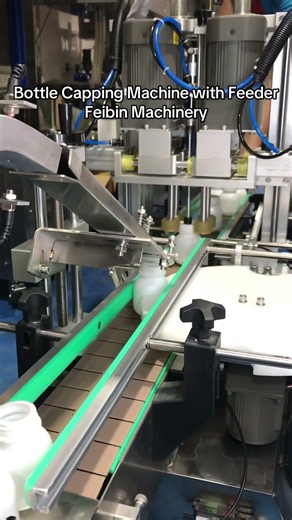 Desktop bottle capping machine with feeder #capper #cappingmachine #bottlecapper #automaticfeeder