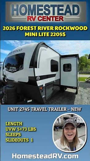 2026 Forest River Rockwood Mini Lite 2205S Travel Trailer #2745 www.homesteadrv.com