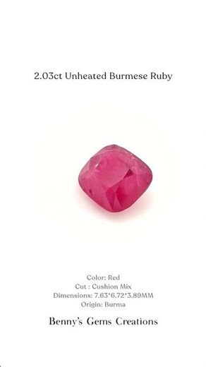 2.03cts Unheated Burmese Ruby #youtubeshorts #ruby