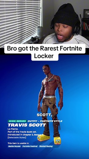 Brothajones actually has a bunch of rare Fortnite skins #fortnite #travisscott #fortnitelocker