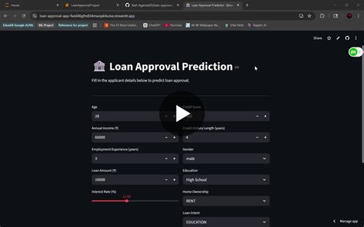 #machinelearning #datascience #python #streamlit #mca #mldeployment #decisiontree #loanprediction #ai | Yash Agarwal