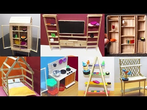 8 Easy Popsicle Stick Crafts #3 - Dollhouse Furniture | DIY & Craft ideas