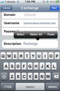 How to setup a hotmail, live or msn Exchange account on your iphone, ipod or ipad