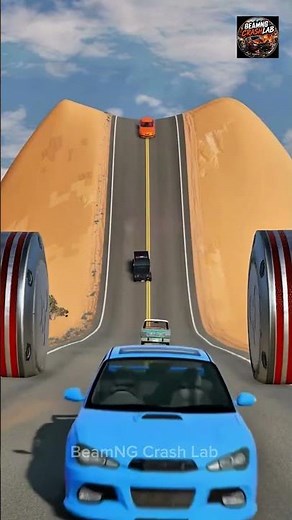 Crazy Car Crash Challenge on Giant Road! 🚗💥 | BeamNG.drive #beamngdrive #shorts