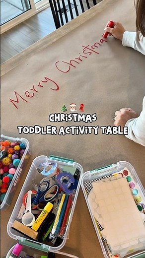 Christmas toddler activity table 🎄 toddler learning & fun from a mom to 3 toddlers including twins