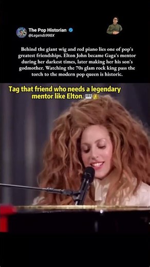 When Two Pop Legends Collide 🎹 #LadyGaga #EltonJohn #PopCulture #LiveMusic #Artpop
