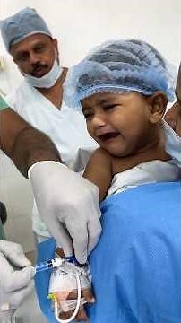 Baby giving anesthesia injection