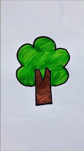 How to draw a tree step by step #art #drawing