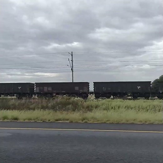 Transnet Iron Ore Train on the Move near Kimberley, South Africa #railway #railroad