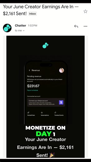Starting on Chatter is easier than you think. Some creators are surprised to learn they can begin monetizing their content right away. No need to wait!