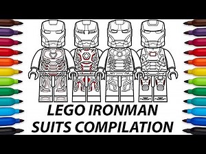 How to draw Lego Iron Man suits compilation video