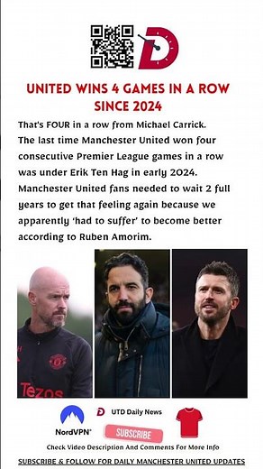 United Wins 4 Games In A Row Since 2024 | #manutd #mufc