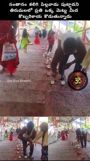 తిరుమలలో ప్రతి ఒక్క మెట్టు మీద కొబ్బరికాయ కొడుతున్నాడు #tirupati #govinda #shiva #hindugod #god #om
