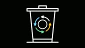 Solid waste management motion graphic line icon animation. Alpha...