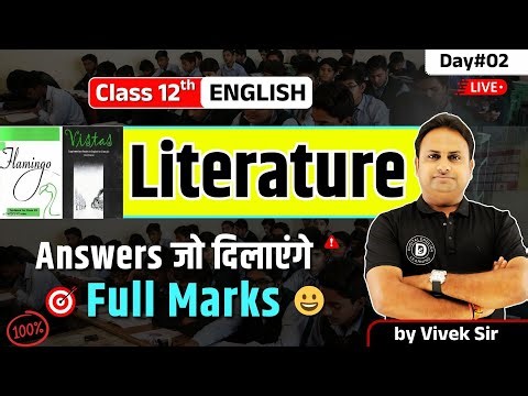 🔴 Live | Class 12th English Literature - Flamingo & Vistas | Most Important Q&A | Board 2026 | Day 2
