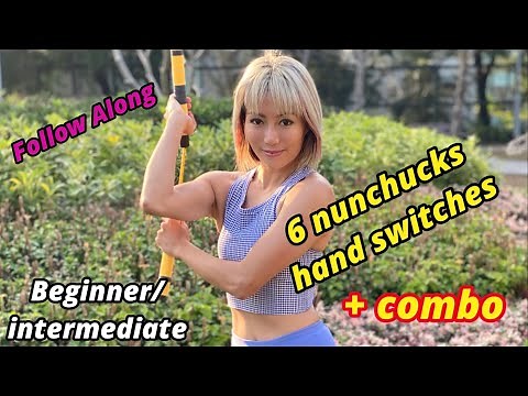 How to use nunchucks #4 : 6 nunchaku hand switches plus combo beginners/Intermediate follow along