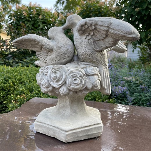 Kissing Doves Fountain Top 14" Concrete Bird Bath Spout Garden Statue Outdoor Decor Yard Art Lawn Ornament - Etsy