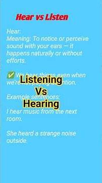 Listen vs Hear #css #english #vocabulary #grammar