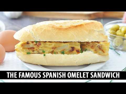 The Famous POTATO OMELET Sandwich from Spain | Bocadillo de Tortilla