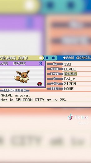 How To Get Eevee & Shiny Eevee in Pokemon LeafGreen FireRed #pokemon #fyp #pokemoncommunity #pokemontiktok #shinypokemon