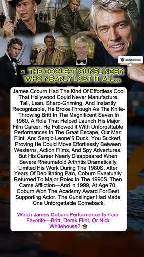 The Untold Story Of James Coburn Hollywood’s Coolest Gunslinger... 🤠 #shorts