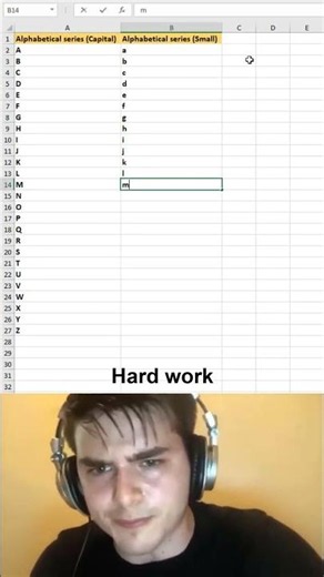 How to generate alphabetical series in excel 😱 #excel #office #spreadsheet