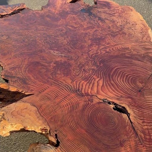 The incredible grain of this redwood burl coffee table from @bodven_and_sons is 🔥 🔥 🔥