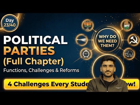 Day 24 | Political Parties Class 10 Civics ONE SHOT | Full Chapter + PYQs | SST 40-Day Challenge