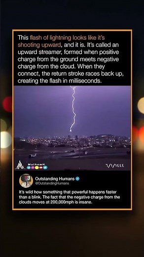 This flash of lightning looks like it's shooting upward, and it is.