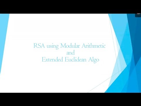 RSA using Extended Euclidean and Modular Arithmetic 