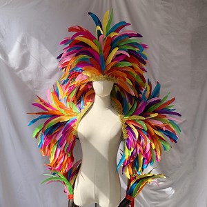 Carnival Headpiece/carnival Feather Headdress/samba Party Costumes /carnival Feather Shoulder Piece/epaulet Feather Wings/carnival Costumes - Etsy