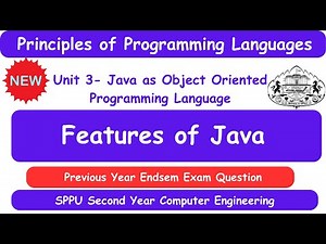 features of java | java features | sppu ppl unit 3