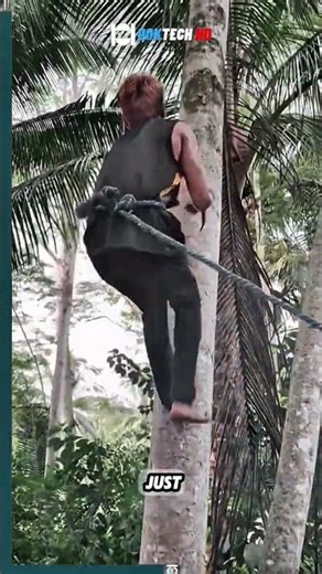 Incredible high altitude coconut tree climbing techniques