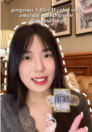 Stunning 5.05ct D Color VVS1 Emerald Cut Lab-Grown Diamond Ring