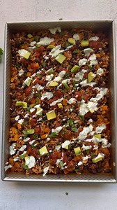 This simple dump and bake casserole recipe uses brown rice, black beans, and sweet potato to create a hearty, healthy meal! Since it requires almost no prep, you can have this recipe in the oven in no time! Ingredients: 2 cups vegetable broth 2 (15-ounce) cans black beans, drained and rinsed 1 large sweet potato, peeled and diced (about 2 cups or 10 oz) 1 cup salsa 1 tablespoon taco seasoning 1 cup uncooked brown rice Topping ideas: extra salsa, avocado, cilantro sauce, hot sauce, etc. Instructi
