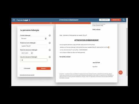 Modèle d'attestation d'hébergement à remplir