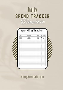 Simple Spending Tracker | Minimalist Daily Expense Log (PDF Printable) - Etsy